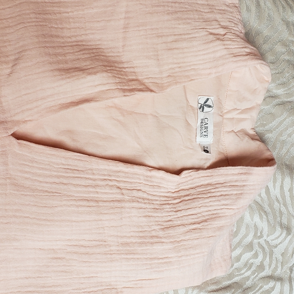 Carve design, peach cotton dress size 4